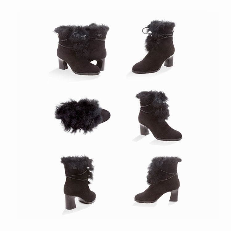 UGG LEAH FUR LINED HEEL BOOTS