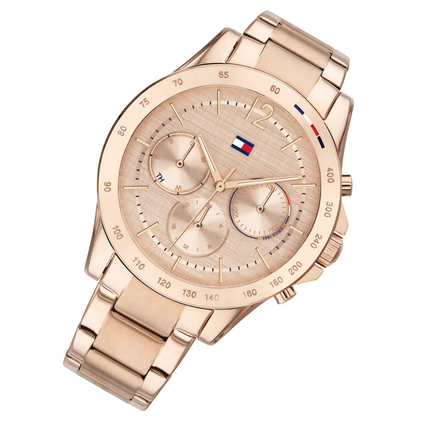 Tommy Hilfiger Ionic Plated Carnation Gold Steel Carnation Gold Dial Ladies Watch