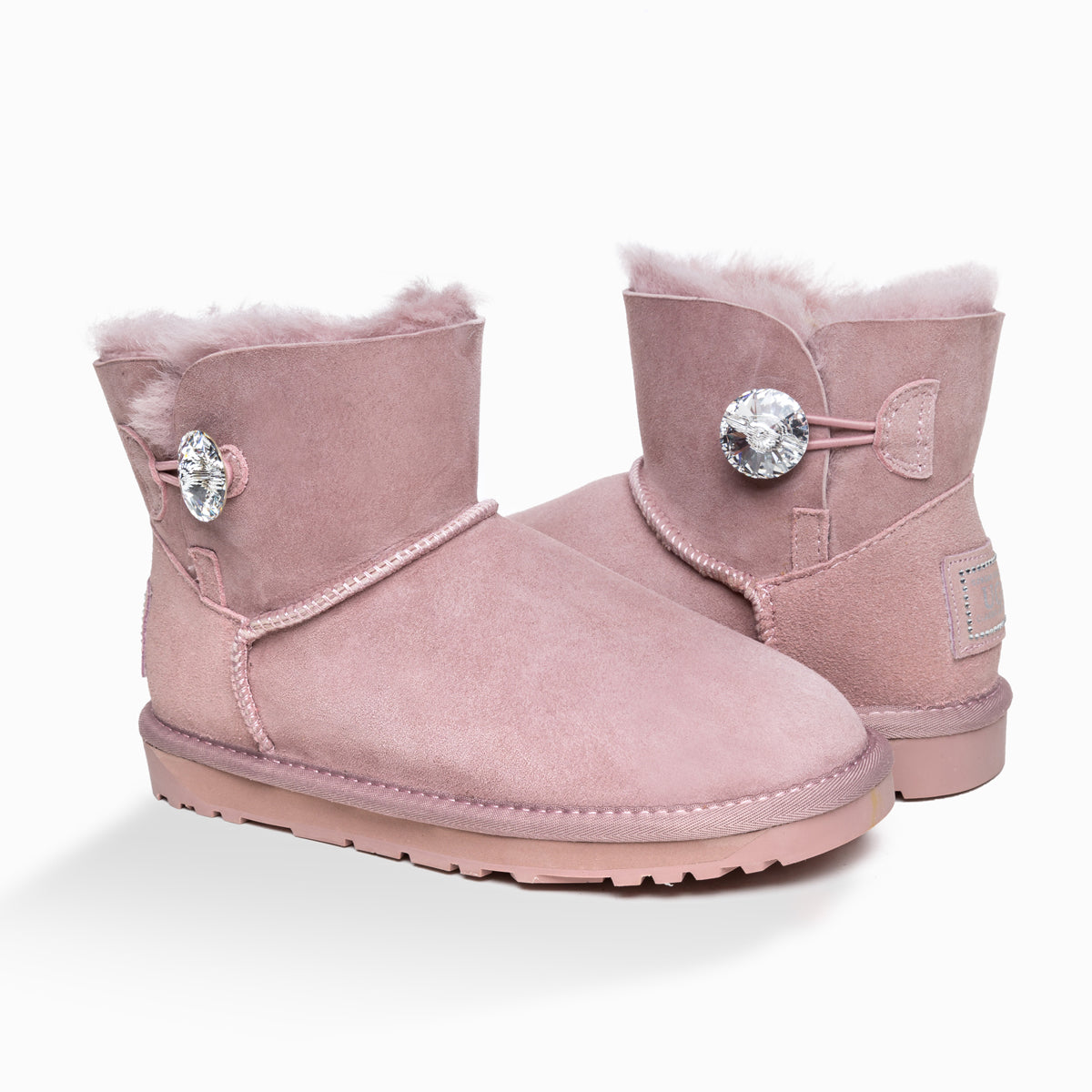 OZWEAR Ugg Classic Mini Button Whth Swarovski Boots (Water Resistant)