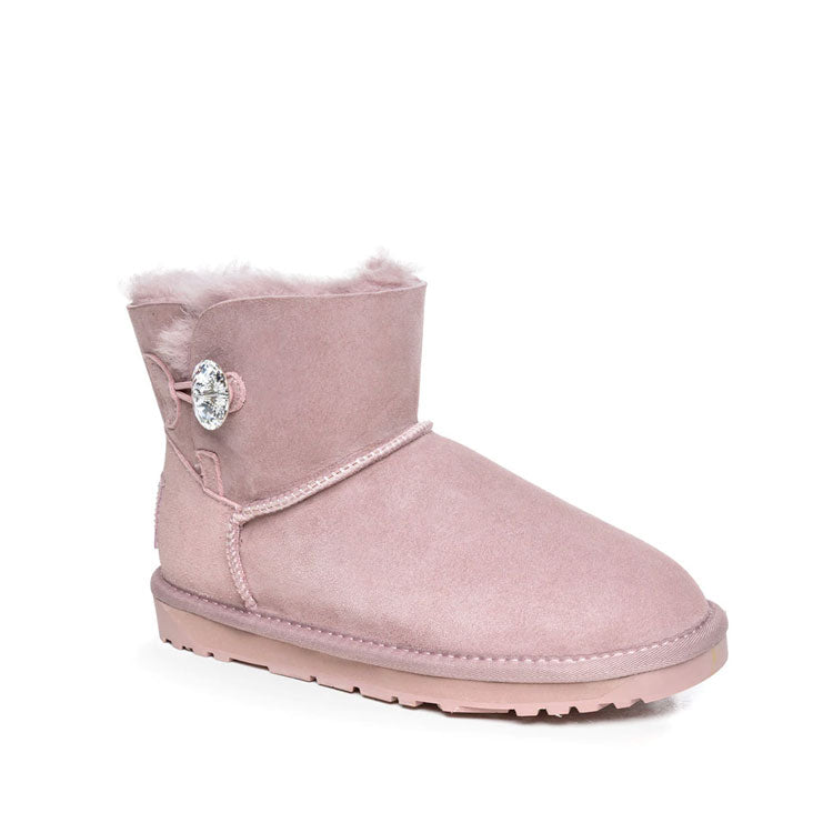OZWEAR Ugg Classic Mini Button Whth Swarovski Boots (Water Resistant)