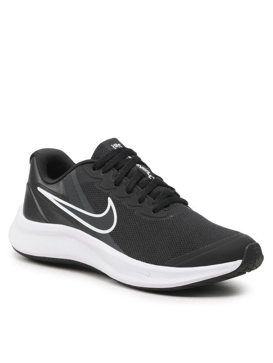 Nike Star Runner 3 Grade School Unisex Shoes Black/white DA2776-003