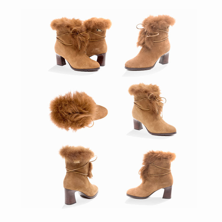 UGG LEAH FUR LINED HEEL BOOTS