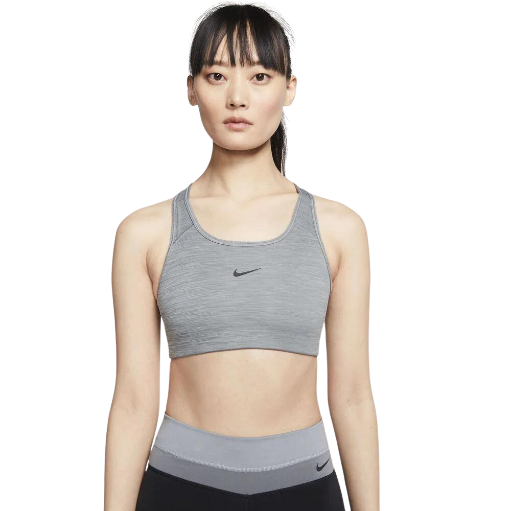 Nike Dri-FIT Swoosh Women's Medium-Support Sports Bra Grey