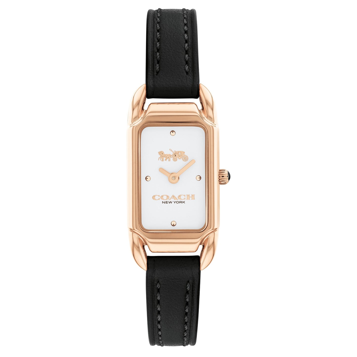 Coach  Black Calfskin Ivory Dial Ladies Watch