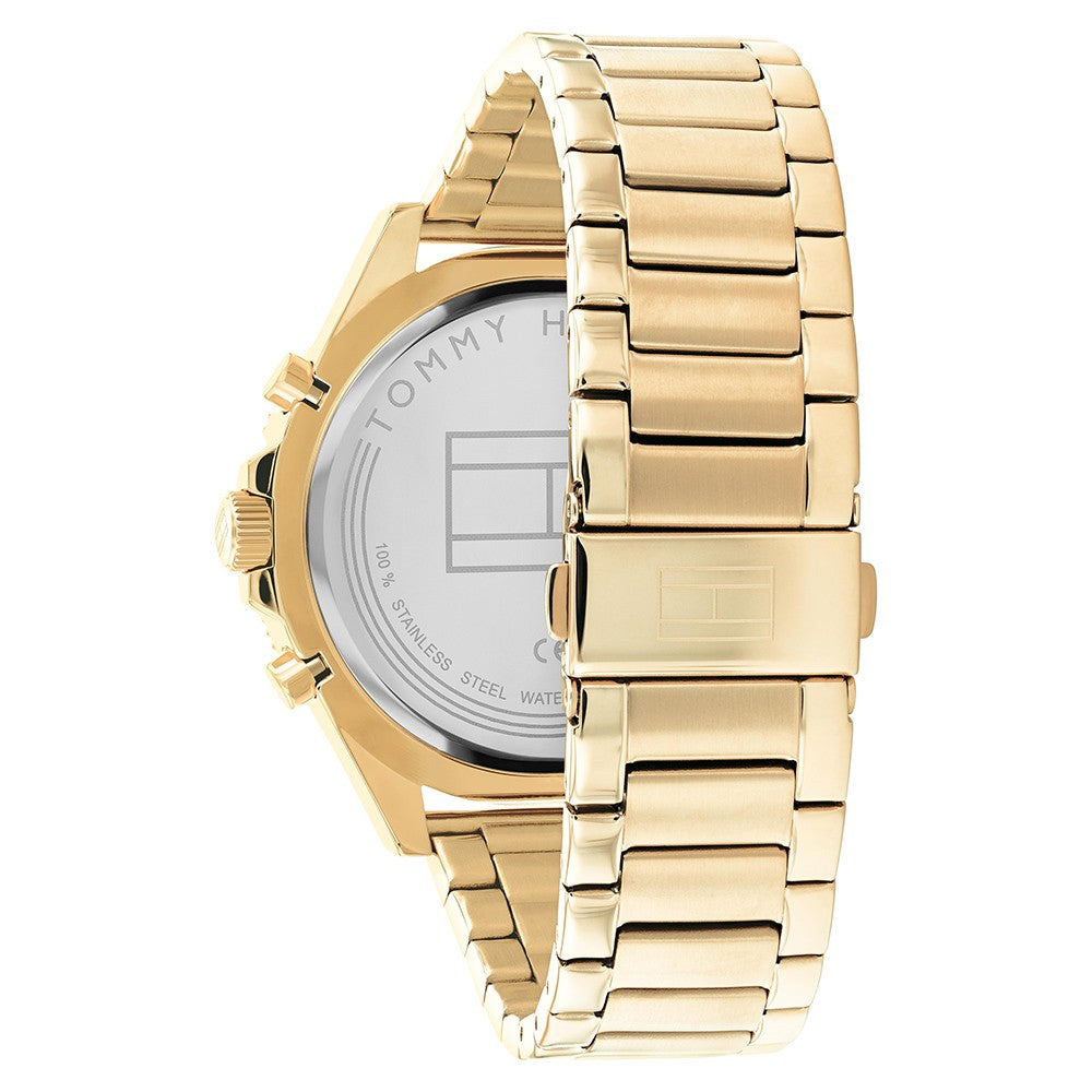 Tommy Hilfiger Ionic Thin Gold Plated 2 Steel Black Dial Men's Watch