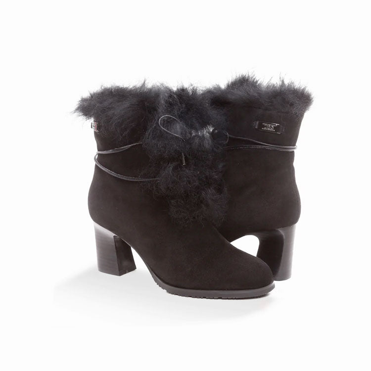 UGG LEAH FUR LINED HEEL BOOTS
