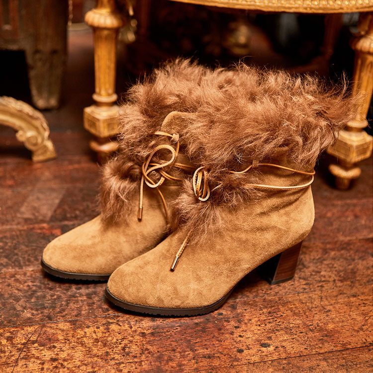 UGG LEAH FUR LINED HEEL BOOTS