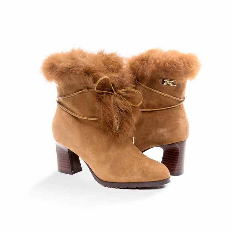UGG LEAH FUR LINED HEEL BOOTS