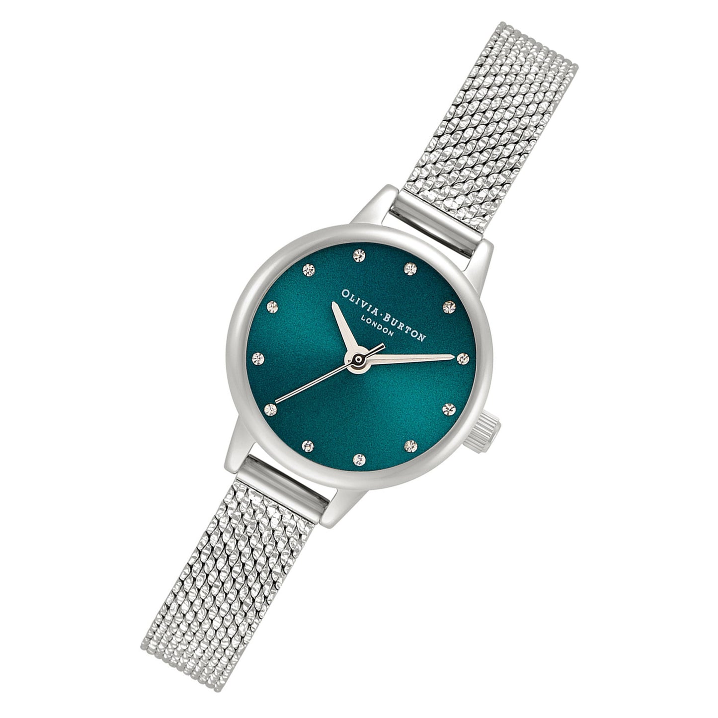 Olivia Burton Stainless Steel Navy Sunray & Stone Dial Ladies Watch