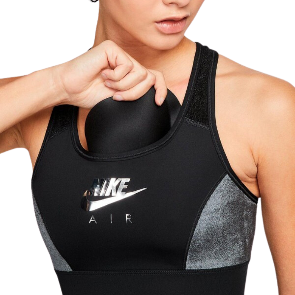 Nike Air Training swoosh bra in black